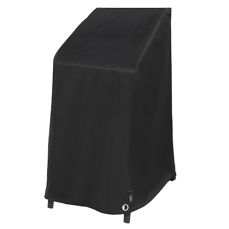 Black Diamond Stackable/High Back Bar Chair Cover, Waterproof, 27 In. L X 27 In. W X 49 In. H, Black